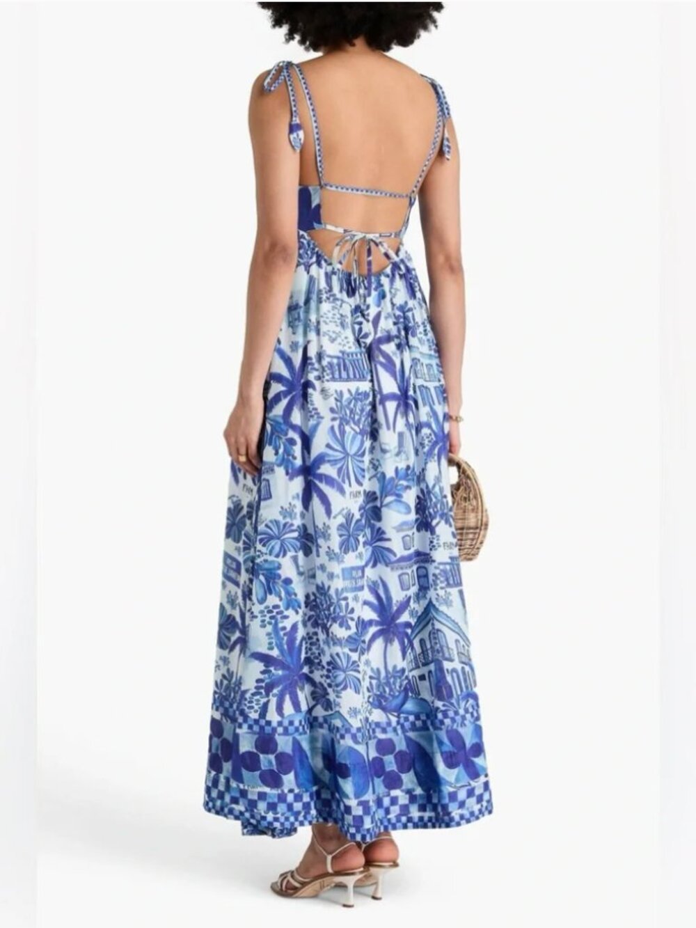 NWT - FARM RIO DRESS MAXI BLUE SWEET RIO OFF WHITE - Size S - Picture 5 of 6